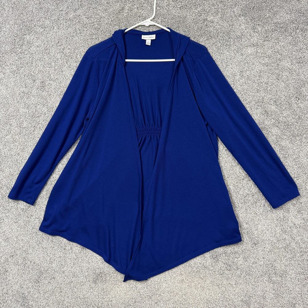 Fashion Bug Hooded Cardigan Sweater L Lightweight Y2K Layering Lagenlook Indie